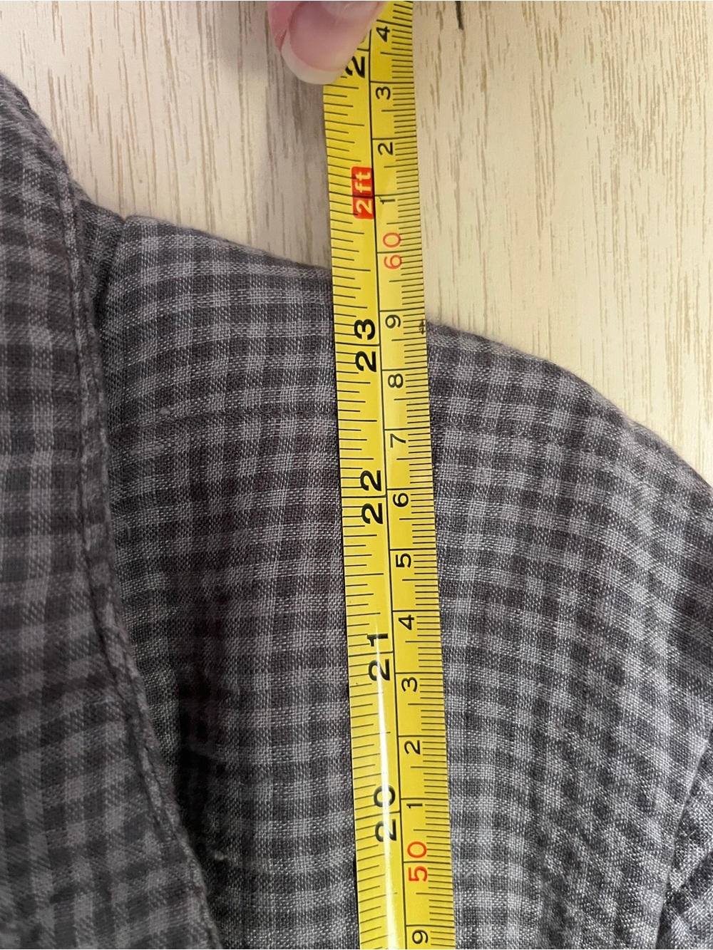 Eileen Fisher Organic Linen Puff stand Up Collar Jacket Grey Check Sz S / P - Picture 10 of 11